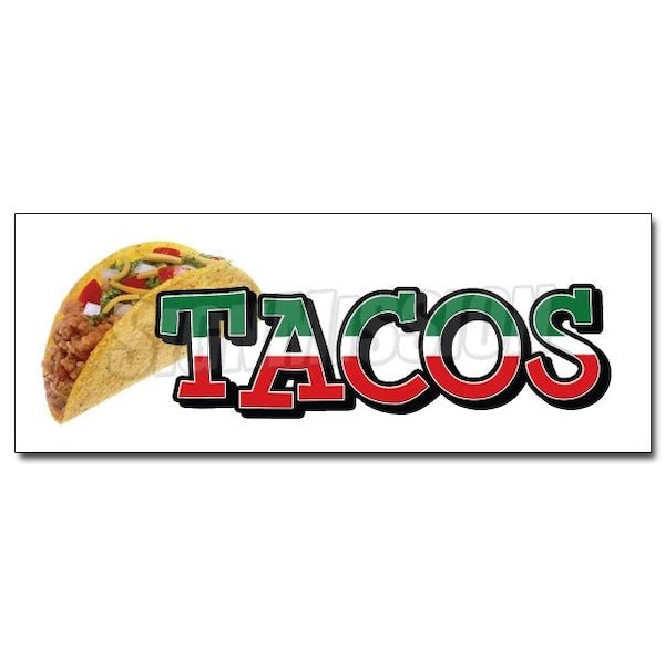 Safety Sign, 48 in Height, Vinyl, 18 in Length, Tacos1